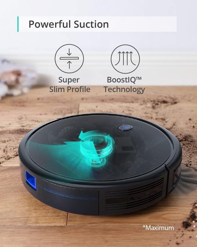 Robô Aspirador Eufy 11S MAX - Super Fino e Preto - Robô Aspirador
